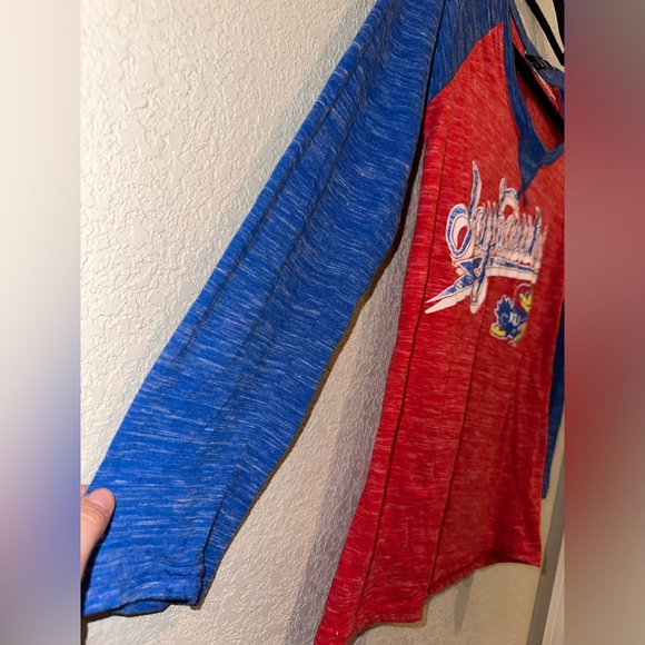 Creative Apparel University of Kansas Jayhawk Long Sleeve Tee Heathered Size M - Picture 4 of 7